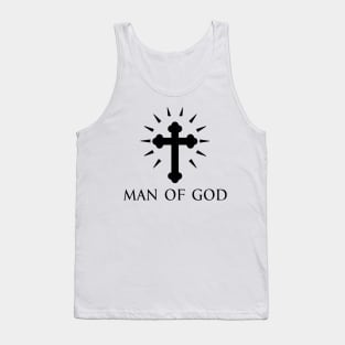 Man Of God - Cross Bottony - Black - Christian Series 7B Tank Top